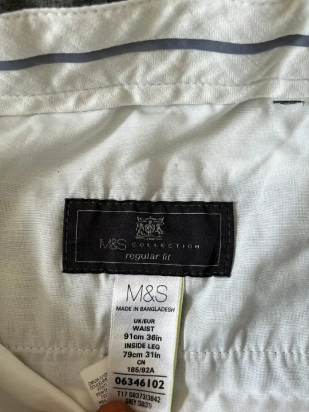 Gray Linen-Blend Dress Pants